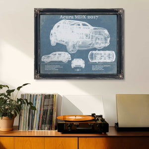 Acura MDX 2017 Vintage Blueprint Auto Print
