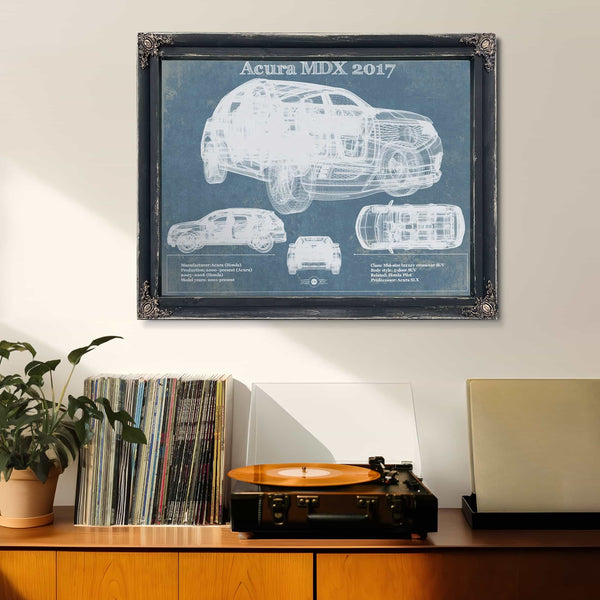 Acura MDX 2017 Vintage Blueprint Auto Print