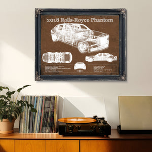 2018 Rolls Royce Phantom Vintage Blueprint Auto Print