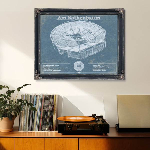 Tennisstadion Am Rothenbaum - German Open Tennis Championships Blueprint Vintage Print
