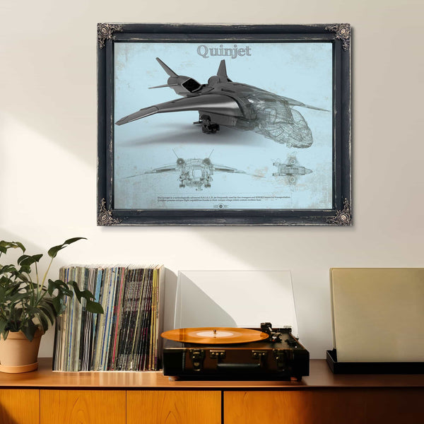 Quinjet Avengers Vintage Blueprint Wall Art