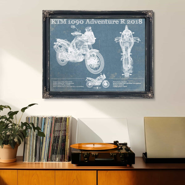 KTM 1090 Adventure R 2018 Blueprint Motorcycle Patent Print