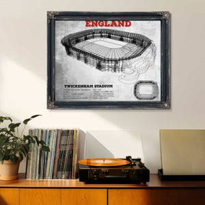 England Rugby - Vintage Twickenham Stadium Print