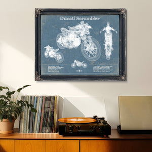 Ducati Scrambler Vintage Blueprint Motorcycle Patent Print