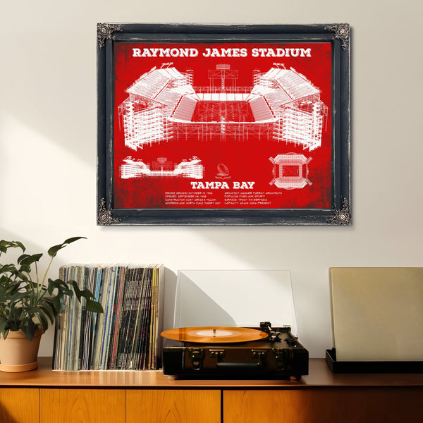 Vintage Tampa Bay Buccaneers Team Color - Raymond James Stadium Print