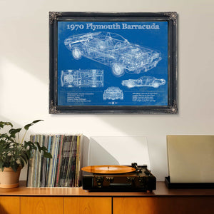 1970 Plymouth Barracuda Original Blueprint Art