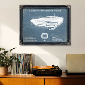 Estadio Municipal De Riazor Stadium Blueprint Vintage Soccer (Football) Print