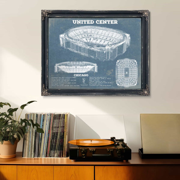 United Center - Chicago Blackhawks Vintage Hockey Print