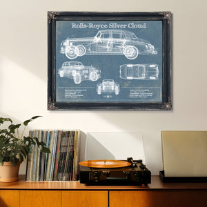 Rolls Royce Silver Cloud Vintage Blueprint Auto Print