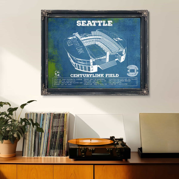 Seattle Sounders F.C. - Vintage Century Link Field MLS Soccer Print