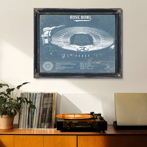 UCLA Bruins Art - Rose Bowl Vintage Stadium Blueprint Art Print
