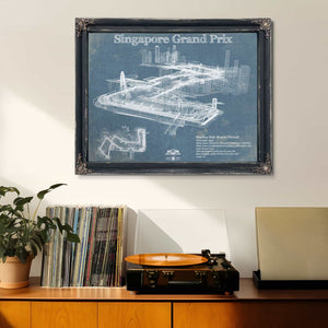 Singapore Grand Prix Blueprint Race Track Print