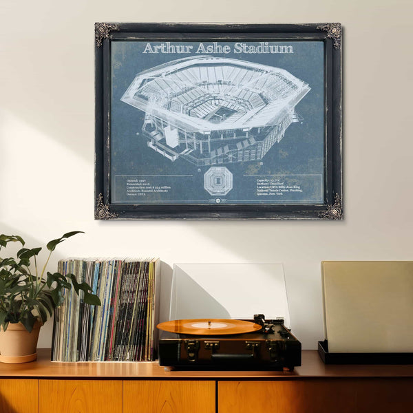 Vintage Arthur Ashe US Open Tennis Blueprint Art