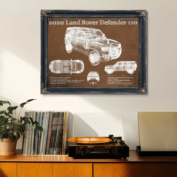 2020 Land Rover Defender 110 Vintage Blueprint Auto Print