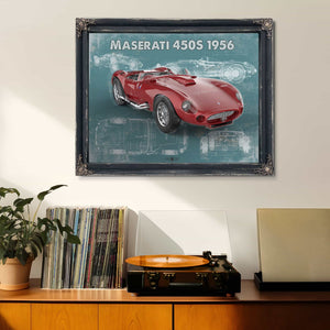Maserati 450s 1956 Original Vintage Car Blueprint