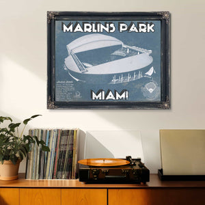 Miami Marlins - Marlins Park Vintage Baseball Fan Print