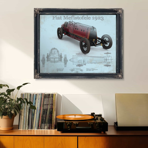 Fiat Mephistopheles Blueprint Vintage Auto Print