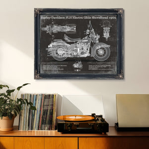 Harley-Davidson FLH Electra Glide Shovelhead 1966 Motorcycle Patent Print