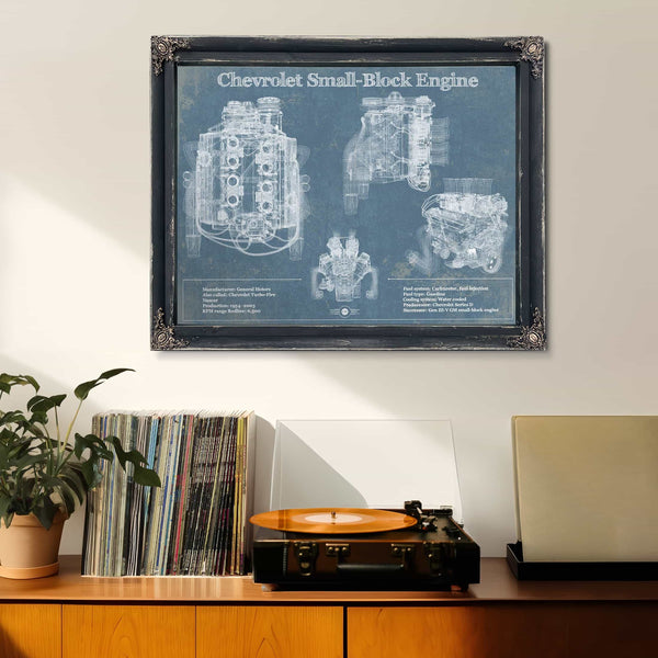 Chevrolet Small-Block Engine Vintage Blueprint Auto Engine Patent Print