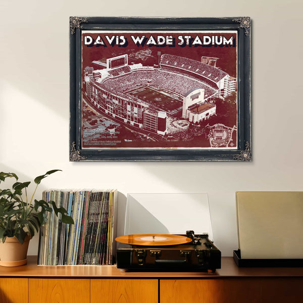 Davis Wade Stadium -  Mississippi State Football Vintage Art Print
