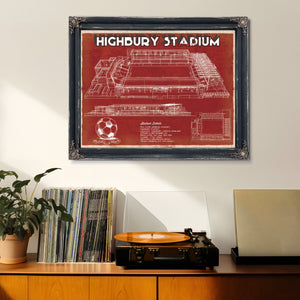 Arsenal Football Club - Vintage Highbury Stadium Soccer Print
