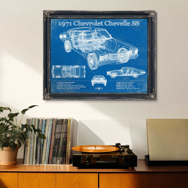 1971 Chevrolet Chevelle SS 454 Original Blueprint Art