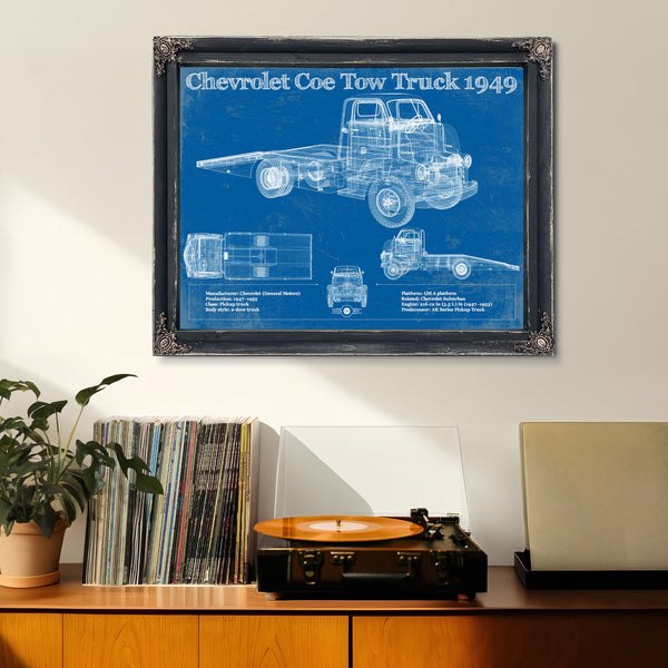 1949 Chevrolet 5100 Coe Tow Vintage Blueprint Auto Print