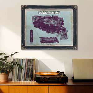 Locomotive Vintage Train Print