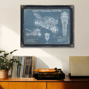 2007 Yamaha YZF-R1 Blueprint Motorcycle Patent Print