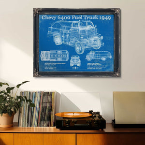 Chevy 6400 Fuel Truck 1949 Vintage Blueprint Auto Print