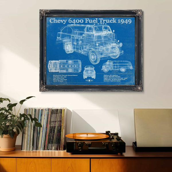 Chevy 6400 Fuel Truck 1949 Vintage Blueprint Auto Print