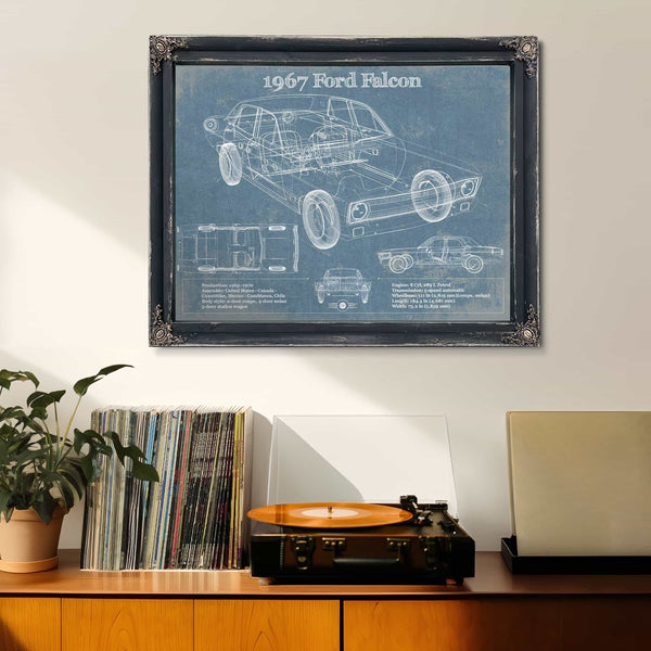 1967 Ford Falcon Coupe Blueprint Vintage Auto Print