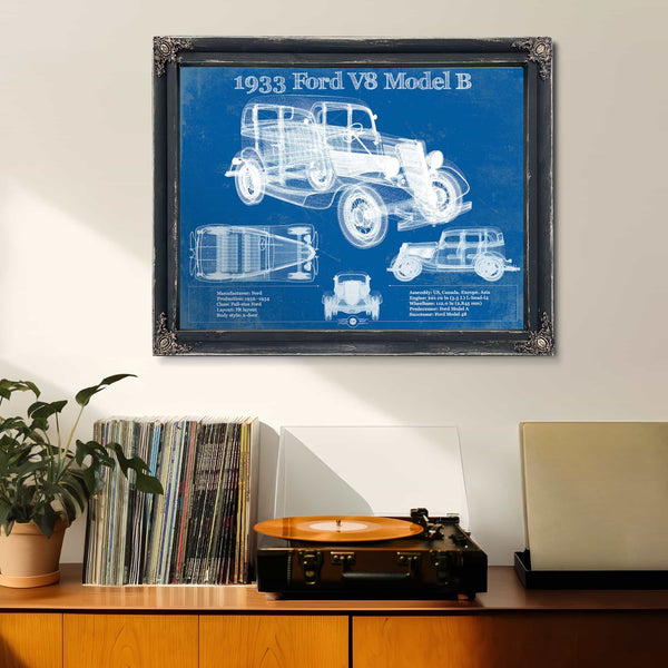 1933 Ford V8 Model B Vintage Blueprint Auto Print