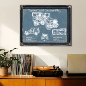 Toyota Land Cruiser FJ40 Blueprint Vintage Auto Print