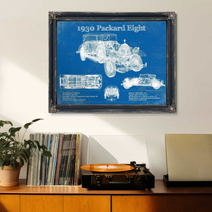 1930 Packard Eight Vintage Blueprint Auto Print
