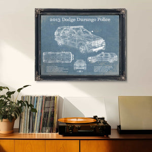 2013 Dodge Durango Police Blueprint Vintage Auto Print