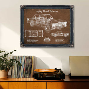 1965 Ford Falcon Blueprint Vintage Auto Print