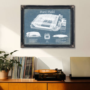 Vintage Detroit Lions Ford Field Wall Art