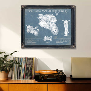Yamaha SR125 Blueprint Motorcycle Patent Print