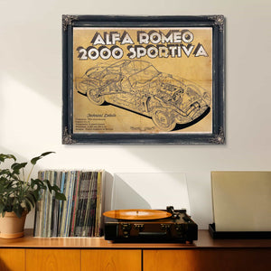 Vintage Alfa Romeo 2000 Sportiva Sports Car Print