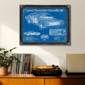 1972 Chevrolet Chevelle SS Original Blueprint Art