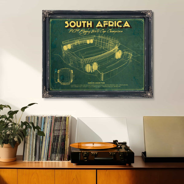 South Africa World Cup 2019 Champions - Vintage Ellis Park Stadium Print