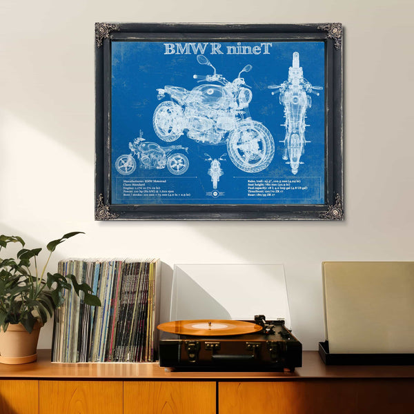 BMW R nine T Blueprint Vintage Motorcycle Print