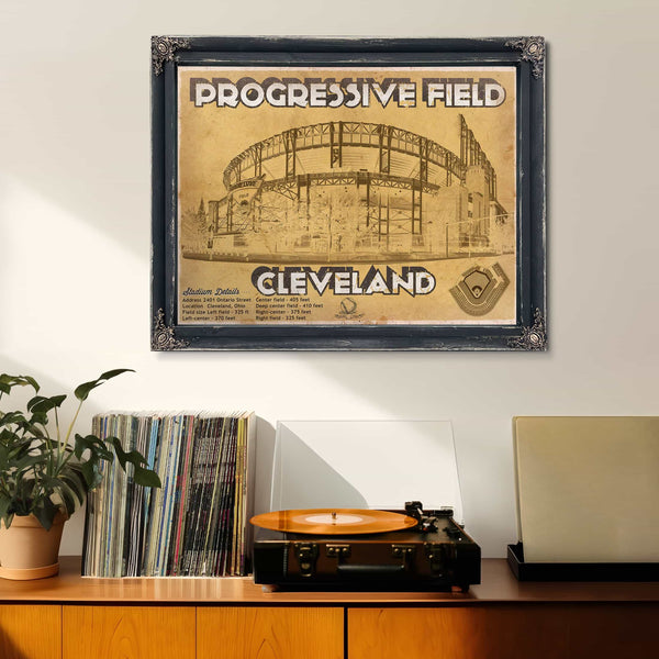 Vintage Cleveland Indians Progressive Field Baseball Print