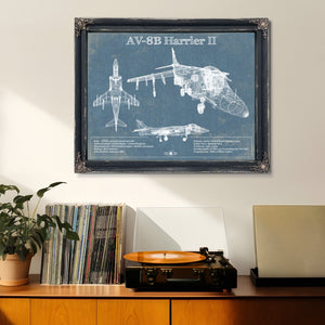 McDonnell Douglas AV-8B Harrier II Patent Blueprint Original Design Wall Art