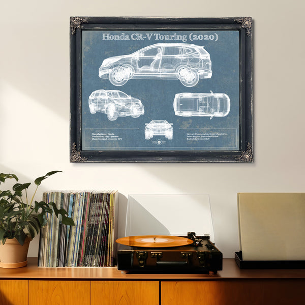 Honda CR-V Touring (2020) Vintage Blueprint Auto Print