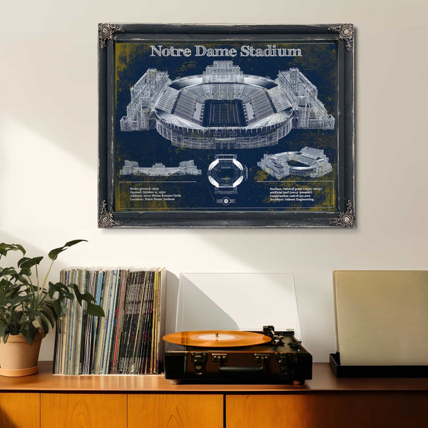 Notre Dame Stadium 2021 Version Team Color Vintage Art Print