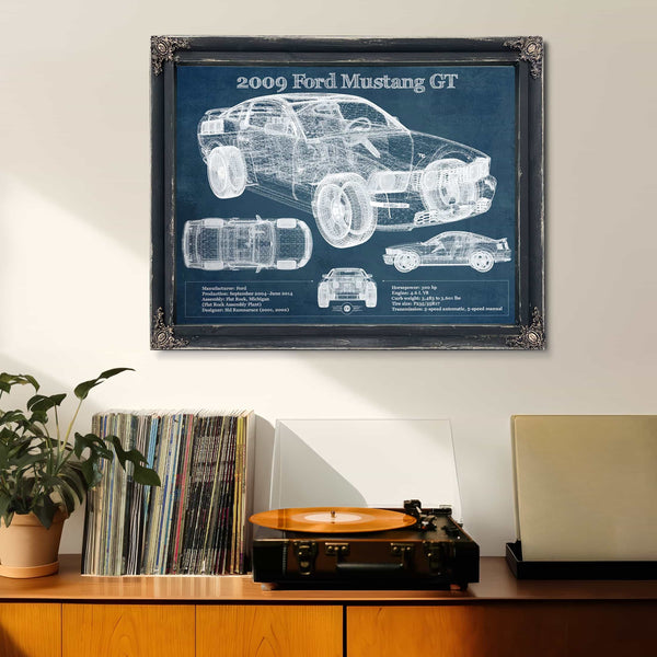 2009 Ford Mustang GT Original Blueprint Art