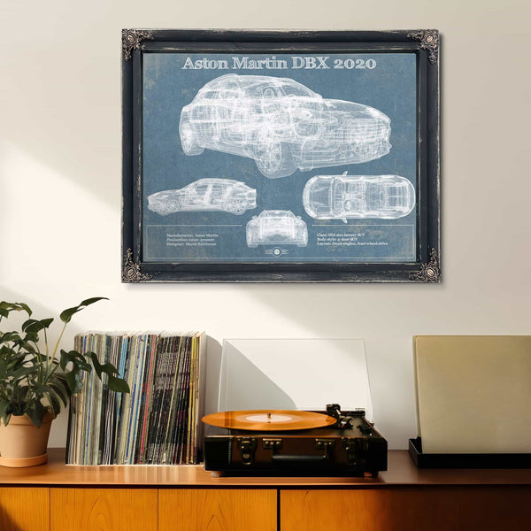 Aston Martin DBX 2020 Blueprint Vintage Auto Print