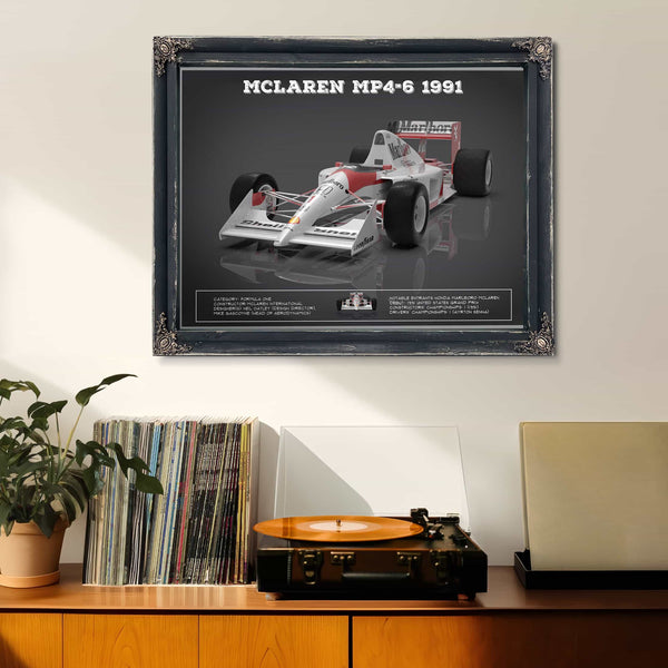 Vintage F1 McLaren MP46 1991 Formula One Race Car Print